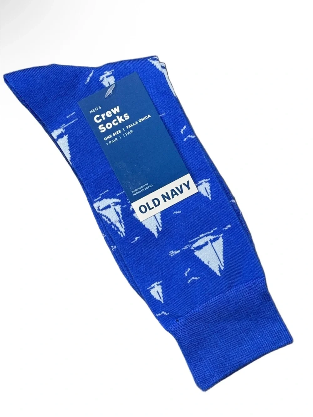 NWT Old Navy Men Crew Socks Printed Novelty Sail Boats